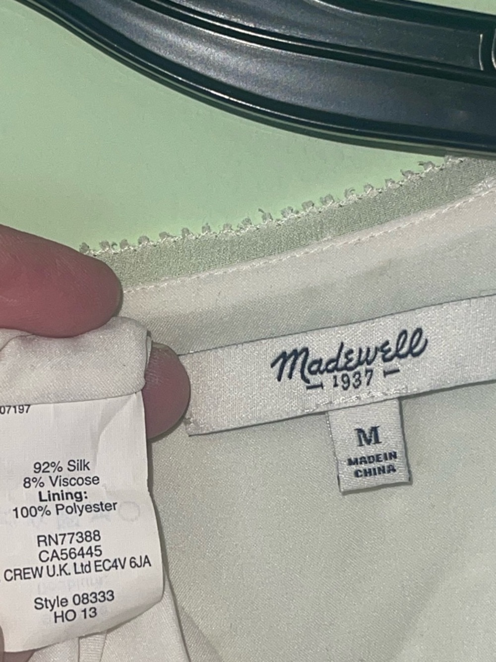 Madewell Ivory Etude Silk Swiss Dot mini shift dress. Size medium GUC - Picture 8 of 9